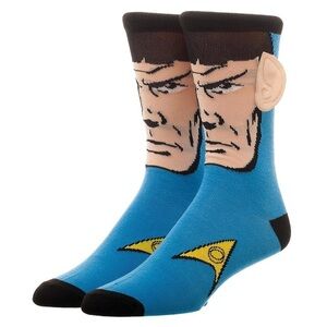 Star Trek Spok Socks with Ears Men's Novelty Size 10-13 NWT